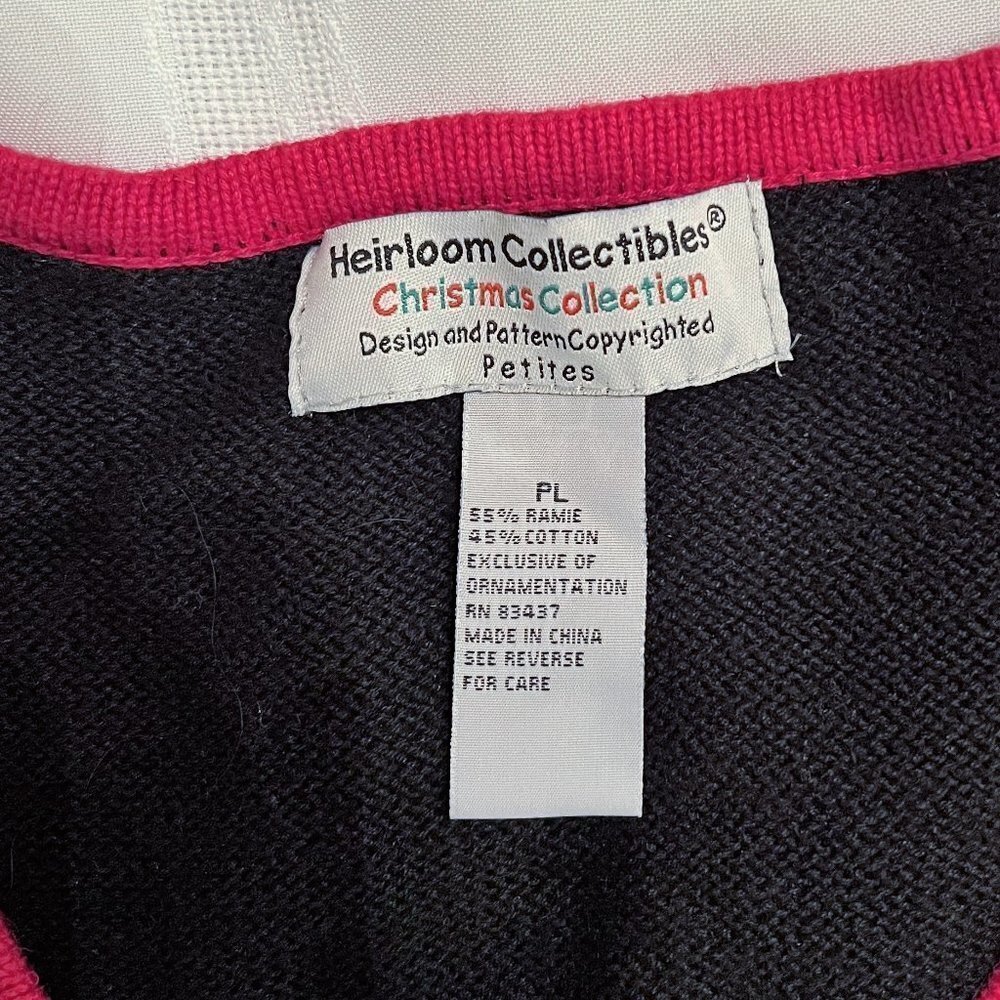 Christmas Cardigan Heirloom Collectibles‎ Collection LS Poinsettia PL EUC - Picture 7 of 8